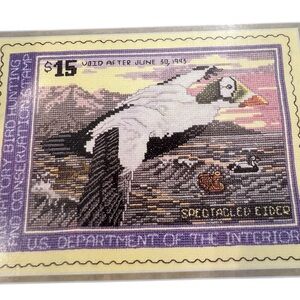 Pegasus 1992 Federal Duck Stamp Speckled Eider Cross Stitch Pattern #352 Collect